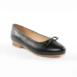 Ballerina's|Schoenen<Blancheporte Comfortabele platte ballerina's in leer - zwart