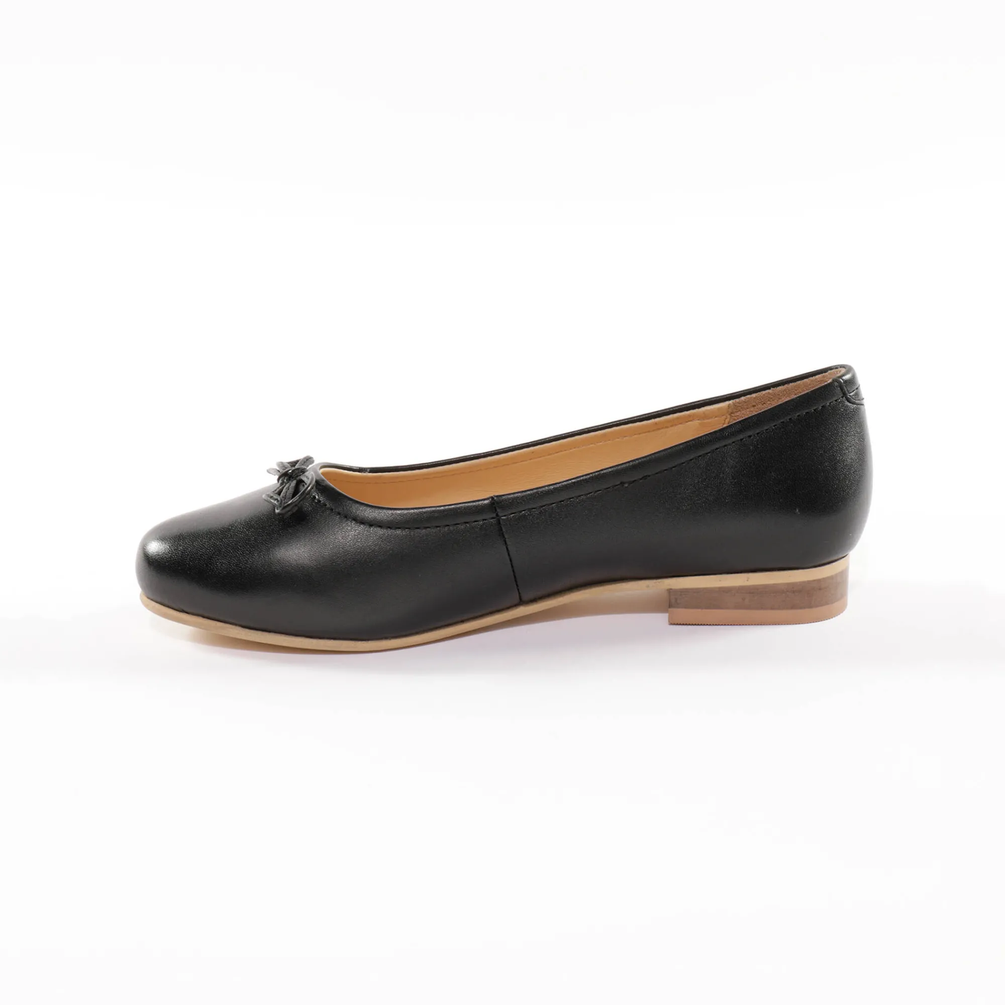 Ballerina's|Schoenen<Blancheporte Comfortabele platte ballerina's in leer - zwart