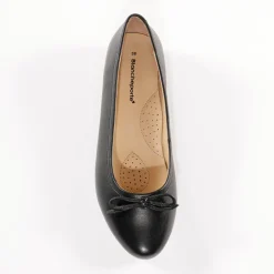 Ballerina's|Schoenen<Blancheporte Comfortabele platte ballerina's in leer - zwart