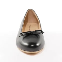 Ballerina's|Schoenen<Blancheporte Comfortabele platte ballerina's in leer - zwart