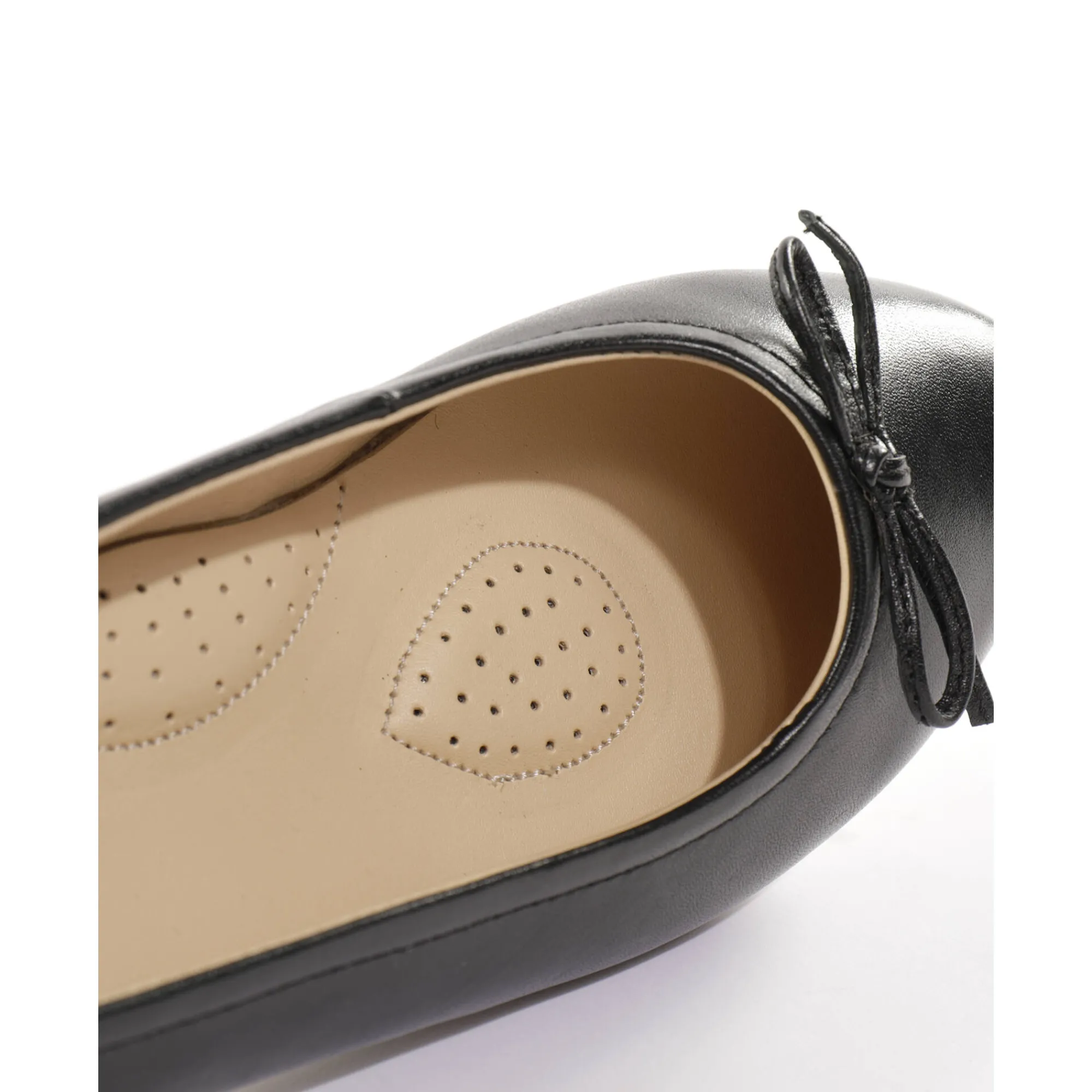 Ballerina's|Schoenen<Blancheporte Comfortabele platte ballerina's in leer - zwart