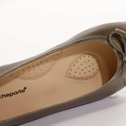 Ballerina's|Schoenen<Blancheporte Comfortabele platte ballerina's in leer - bronskleur