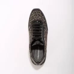 Baskets En Sneakers|Schoenen<Blancheporte Comfortabele sneakers in gelakt leer, met sleehak, LWG gecertificeerd - vlekkenprint grijs