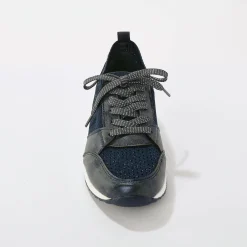 Baskets En Sneakers|Schoenen<Blancheporte Comfortabele sneakers met fantasietricot blauw