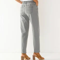 Jeans<Blancheporte Comfortabele stretchjeans in 'mom' model, elastische taille grijs