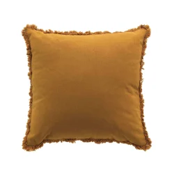 Kussen<Blancheporte Coussin uni met franjes hazelnootbruin