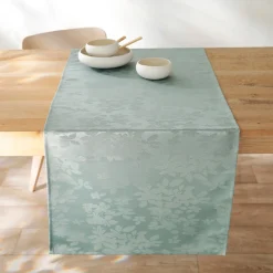 Feesttafel|Tafellaken En Tafelloper<Colombine Damast tafellaken met bladerenprint ® eucalyptus