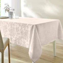 Feesttafel|Tafellaken En Tafelloper<Colombine Damast tafellaken met bladerenprint ® ivoorkleur