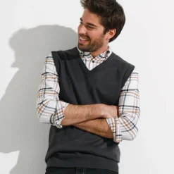 Feestoutfits Heren|Trui En Vest<Blancheporte Debardeur met V-hals antraciet