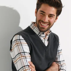 Feestoutfits Heren|Trui En Vest<Blancheporte Debardeur met V-hals antraciet