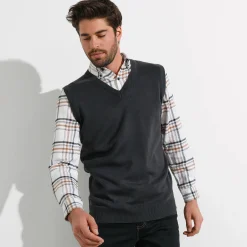 Feestoutfits Heren|Trui En Vest<Blancheporte Debardeur met V-hals antraciet