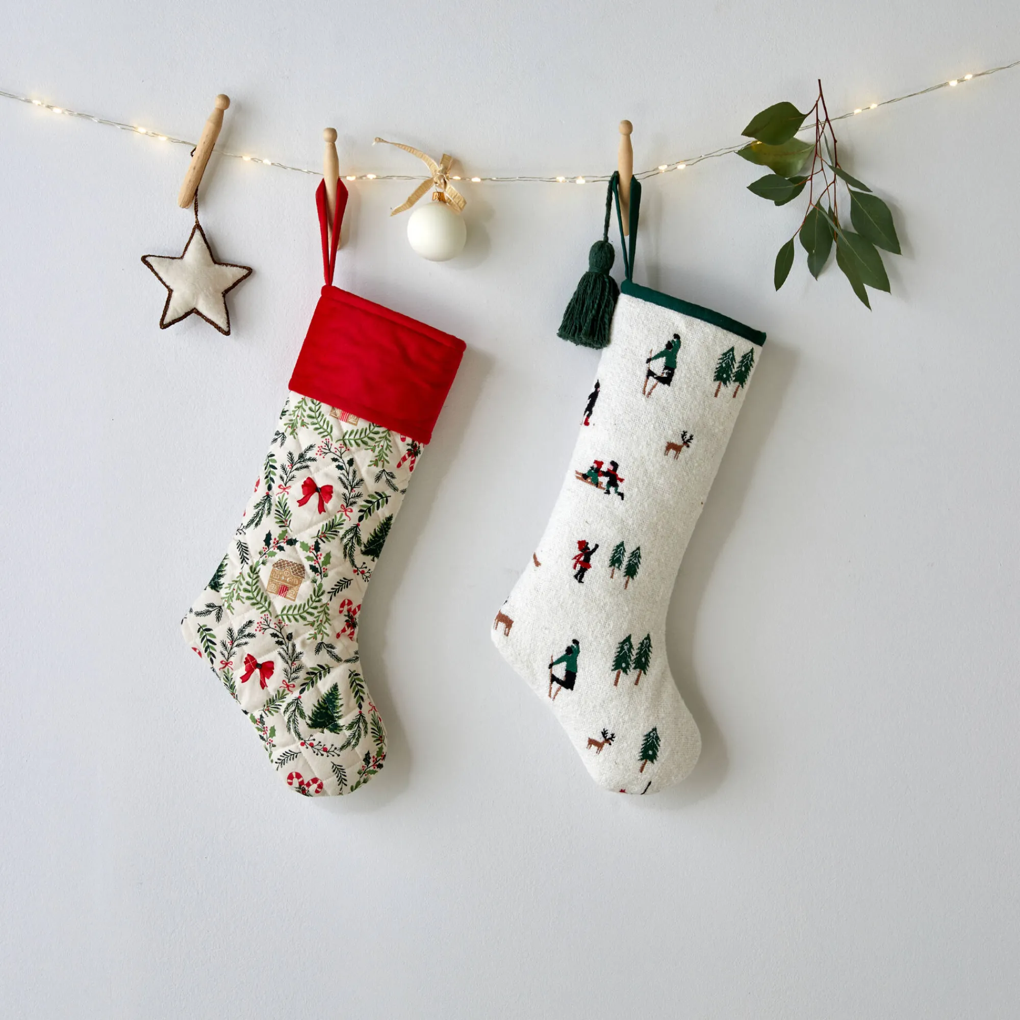 Feestdecoratie|Decoratieartikel<Blancheporte Decoratieve kerstsok groen