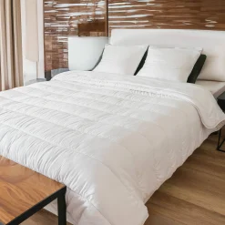 Dekbed<Blancheporte Dekbed in linnen en katoen met vulling van gerecycleerde vezels 300g/m² wit