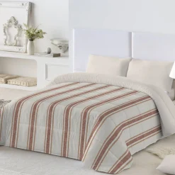 Dekbed<Blancheporte Dekbed in microvezel met bajadèrestrepen 200 g/m² bruin / beige