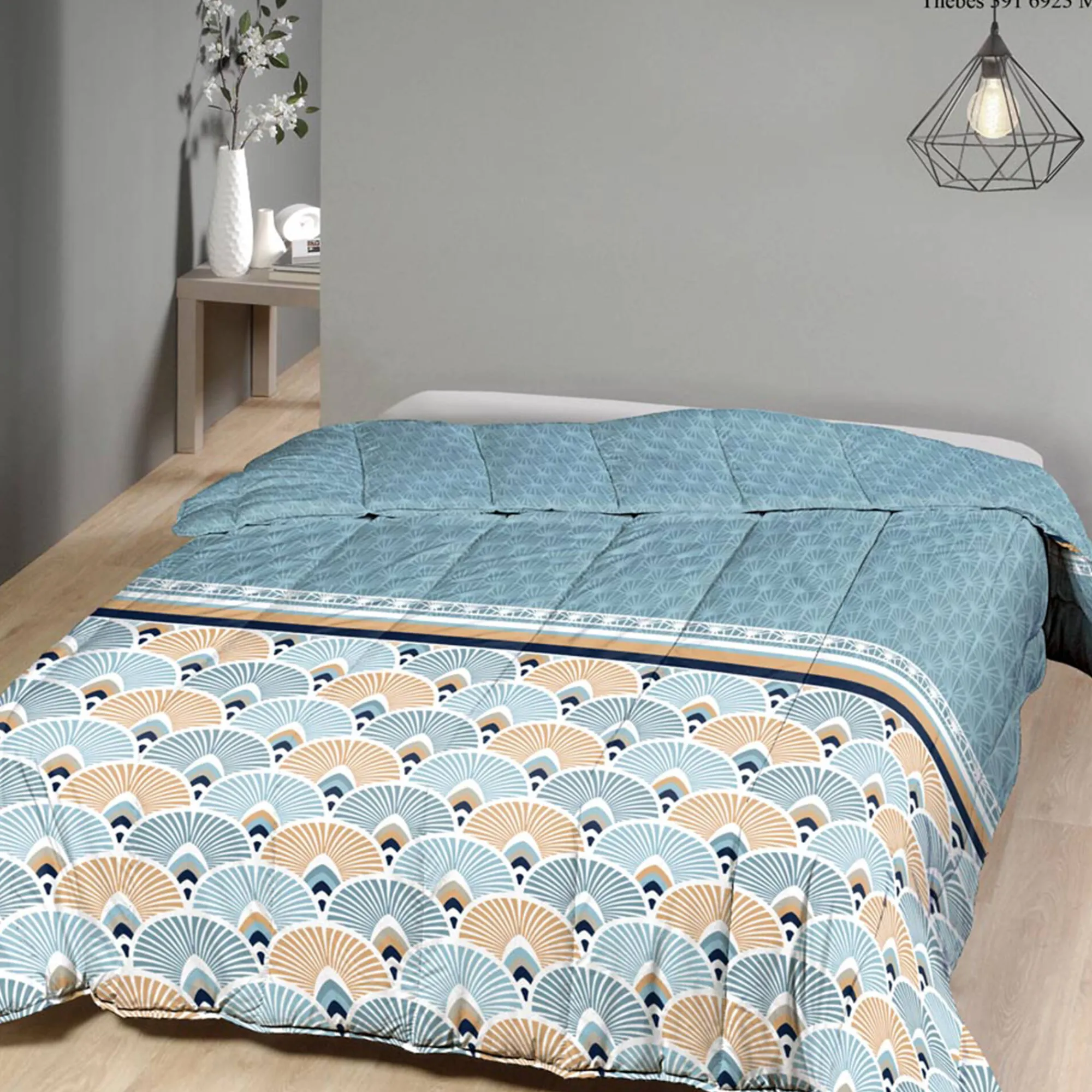 Dekbed<Blancheporte Dekbed in microvezel met art-decoprint 350 g/m² blauw / geel