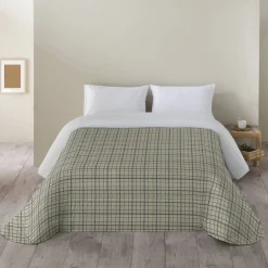 Dekbed<Blancheporte Dekbed in microvezel met ruitenprint 200 g/m² beige / taupe