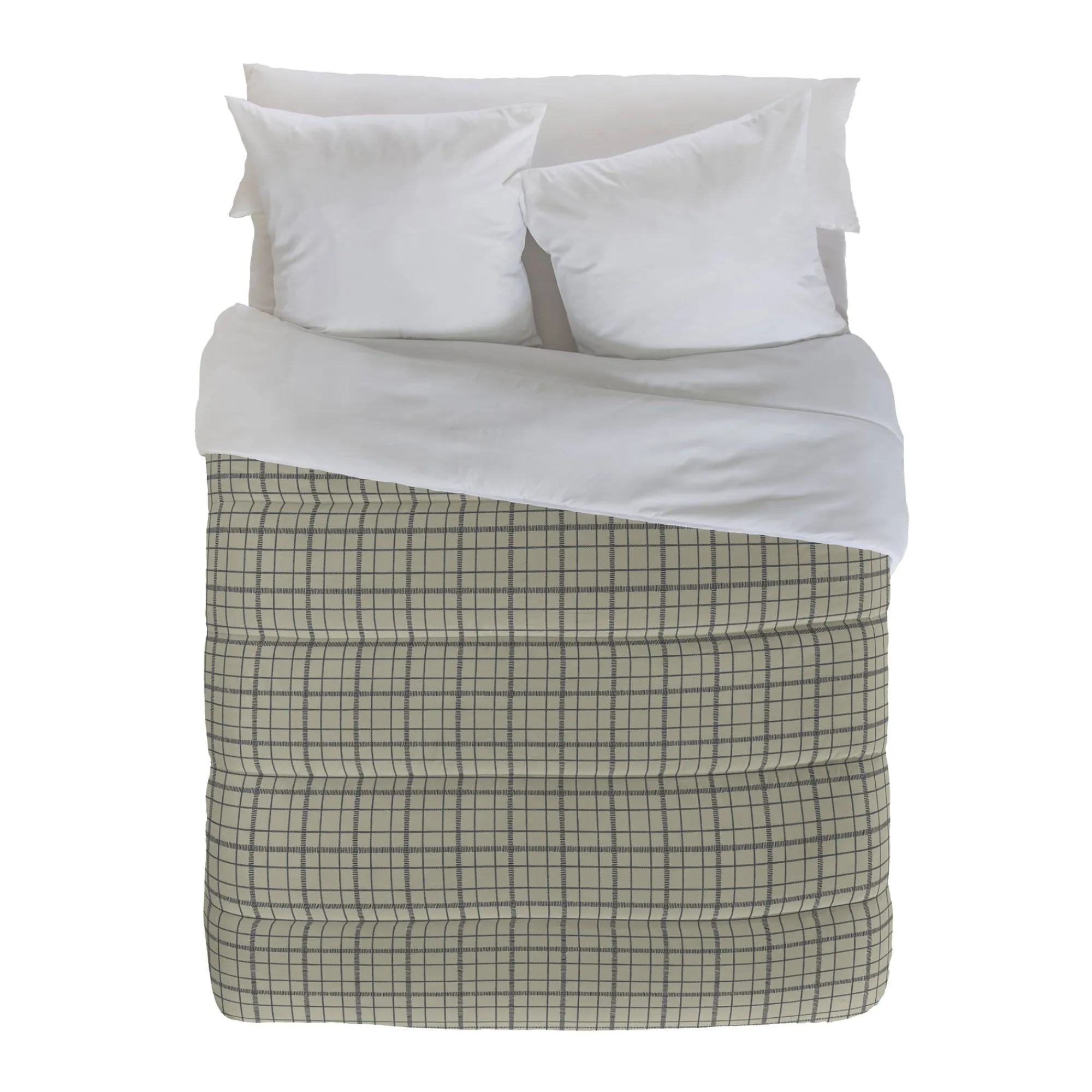 Dekbed<Blancheporte Dekbed in microvezel met ruitenprint 200 g/m² beige / taupe