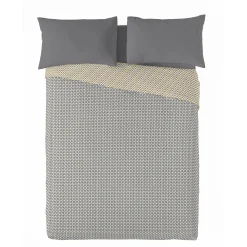 Dekbed<Blancheporte Dekbed in microvezel met grafische microprint 200 g/m² grijs / geel
