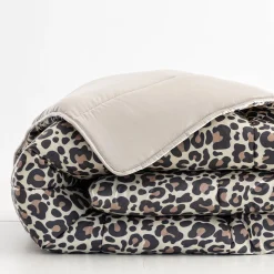 Dekbed<Blancheporte Dekbed in microvezel met luipaardprint 400g/m2 beige / zwart