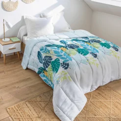 Dekbed<Blancheporte Dekbed in microvezel, plantenprint, 200 g/m2 watergroen
