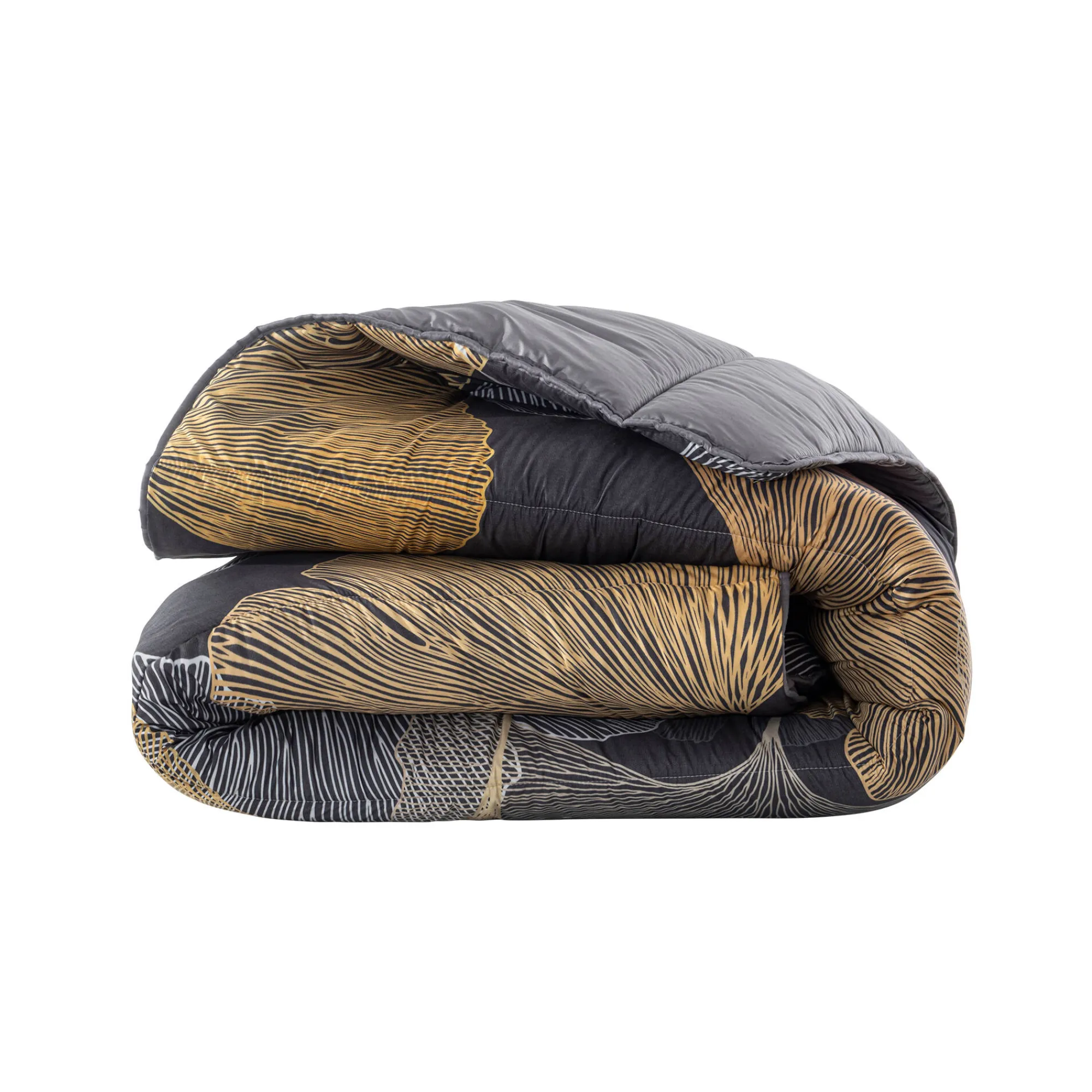 Dekbed<Blancheporte Dekbed in polyester met Gingko print - 400g/m2 zwart