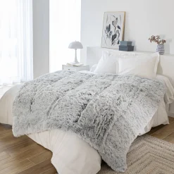 Dekbed<Ourson Dekbed van synthetisch bont(**) 600 g/m² chiné grijs
