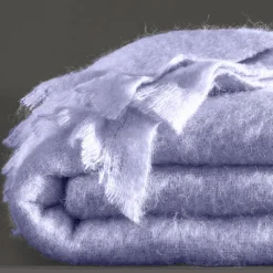 Deken<Ourson Deken in Angora mohairwol grijsparma