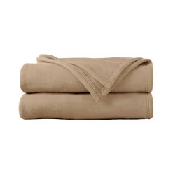 Deken<Ourson Deken in Thermotec® fleece 450g/m2, luxe kwaliteit zandkleur