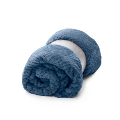 Deken<Blancheporte Deken in velours met geweven effect denim