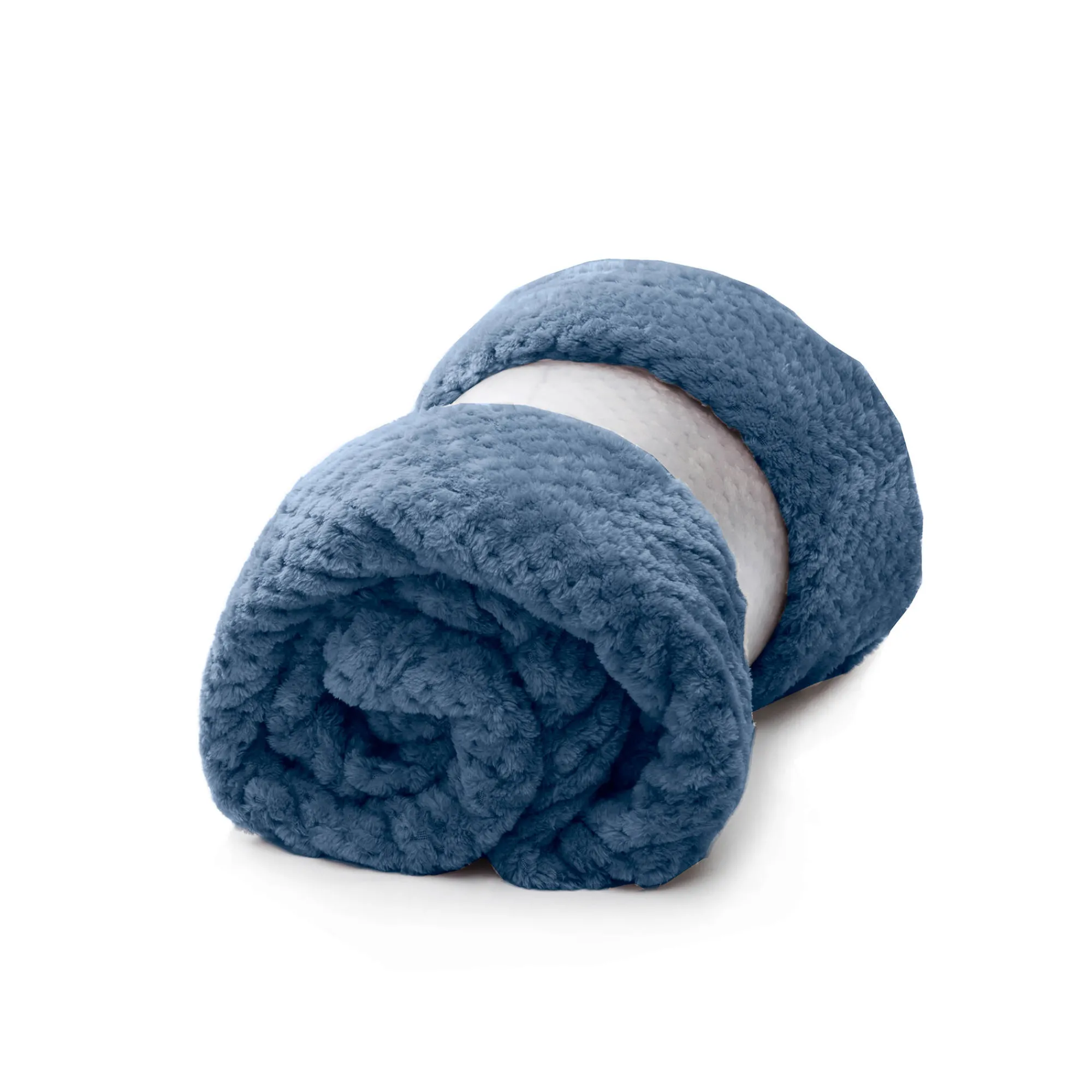 Deken<Blancheporte Deken in velours met geweven effect denim