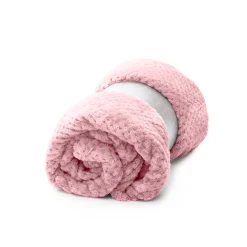 Deken<Blancheporte Deken in velours met geweven effect poederroze