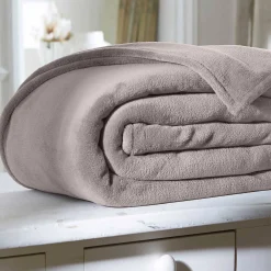 Deken<Blancheporte Deken met pluchetouch taupe