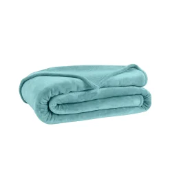Deken<Blancheporte Deken met pluchetouch celadon