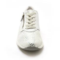 Baskets En Sneakers|Schoenen<PédiConfort Derby's in leer Hallux Confort wit / zilverkleurig