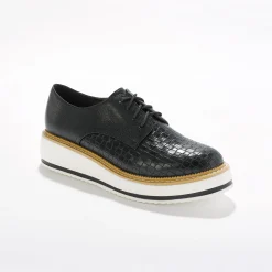 Feestelijke Schoenen|Derby's En Mocassins<Blancheporte Derby's met sleehak en geweven effect - zwart