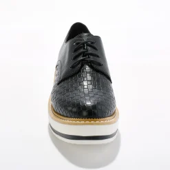 Feestelijke Schoenen|Derby's En Mocassins<Blancheporte Derby's met sleehak en geweven effect - zwart