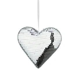 Feestdecoratie|Decoratieartikel<Blancheporte Discobal in hartvorm zilverkleurig
