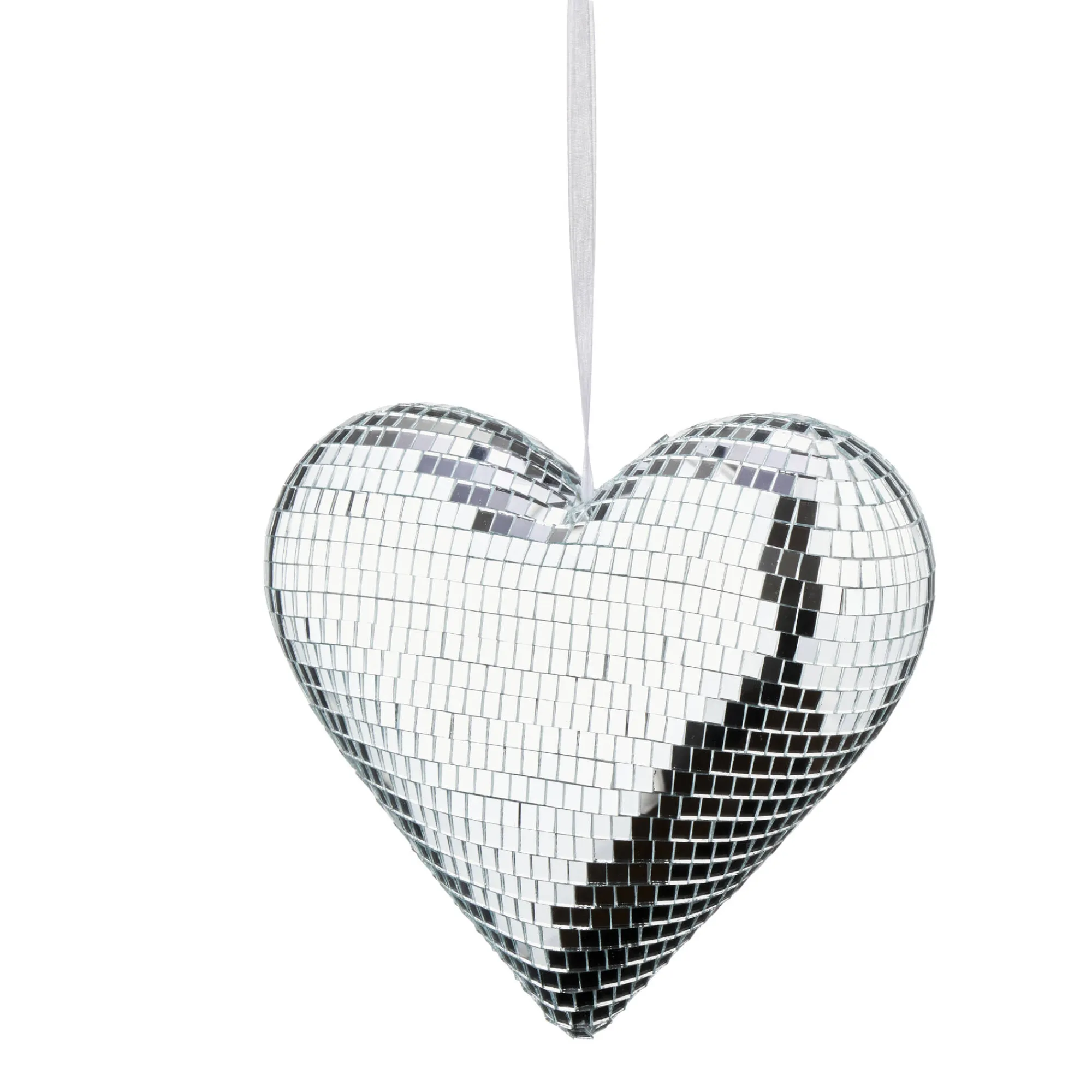 Feestdecoratie|Decoratieartikel<Blancheporte Discobal in hartvorm zilverkleurig