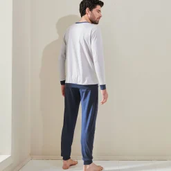 Pyjama En Kamerjas<Blancheporte Driekleurige pyjama - set van 2 marine / bordeaux