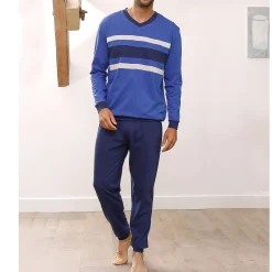 Pyjama En Kamerjas<Blancheporte Driekleurige pyjama - set van 2 blauw + grijs