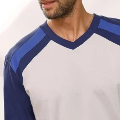 Pyjama En Kamerjas<Blancheporte Driekleurige pyjama - set van 2 blauw + grijs