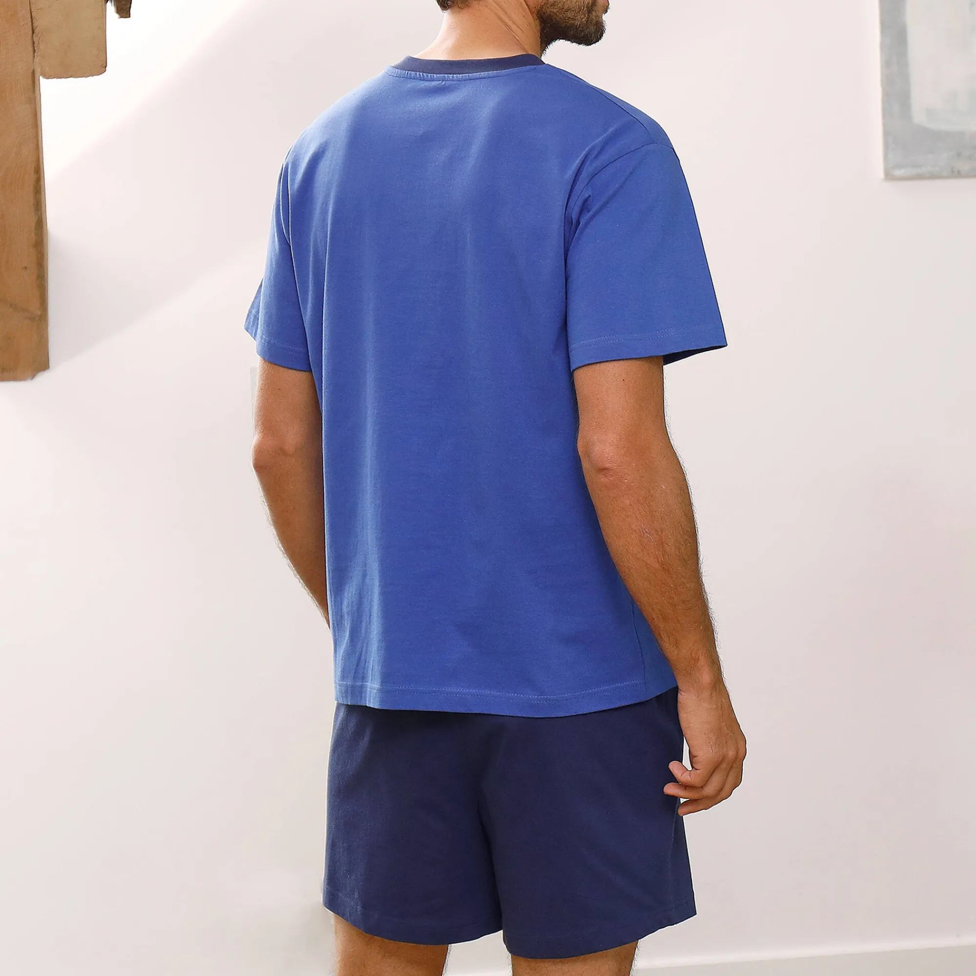 Pyjama En Kamerjas<Blancheporte Driekleurige shortama - set van 2 blauw + grijs