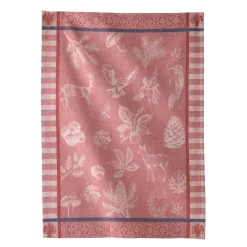 Droogdoek En Handdoek<Blancheporte Droogdoek in jacquardkatoen met bosthema - set van 3 rood + groen + taupe