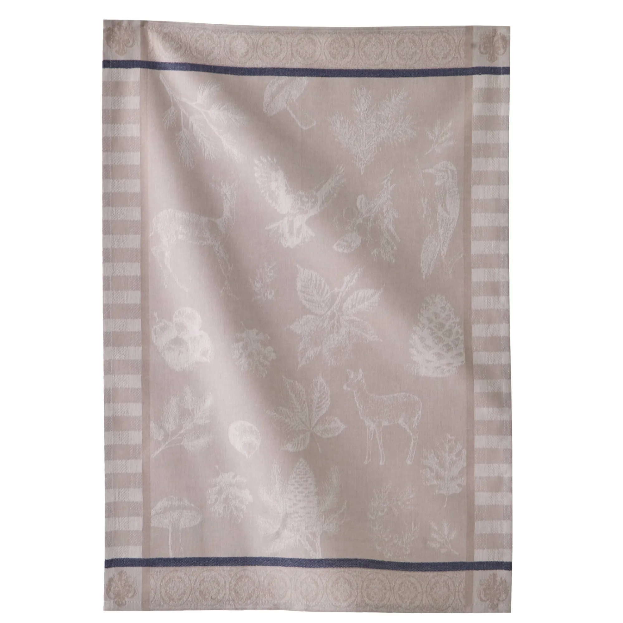 Droogdoek En Handdoek<Blancheporte Droogdoek in jacquardkatoen met bosthema - set van 3 rood + groen + taupe