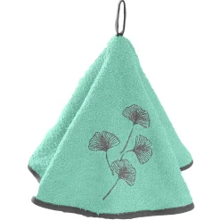 Droogdoek En Handdoek<Blancheporte Droogdoeken in geborduurde badstof, ginkgomotief, klokmodel - set van 2 amandel groen