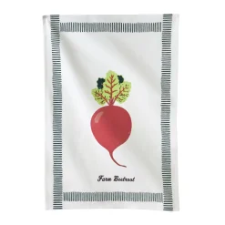Droogdoek En Handdoek<Blancheporte Droogdoeken met groentenmotief + effen in katoen - set van 3 groen / oranje