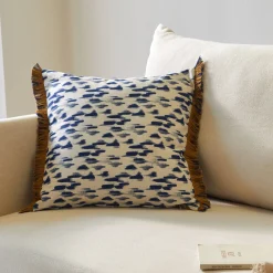 Kussen<Blancheporte Dubbelzijdig kussen met etnische print beige / karamel