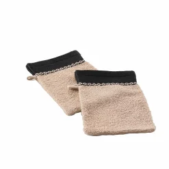 Badhanddoek<Blancheporte Effen badlinnen 450 g/m² met jacquard sierrand, zacht comfort zandkleur