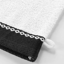 Badhanddoek<Blancheporte Effen badlinnen 450 g/m² met jacquard sierrand, zacht comfort wit