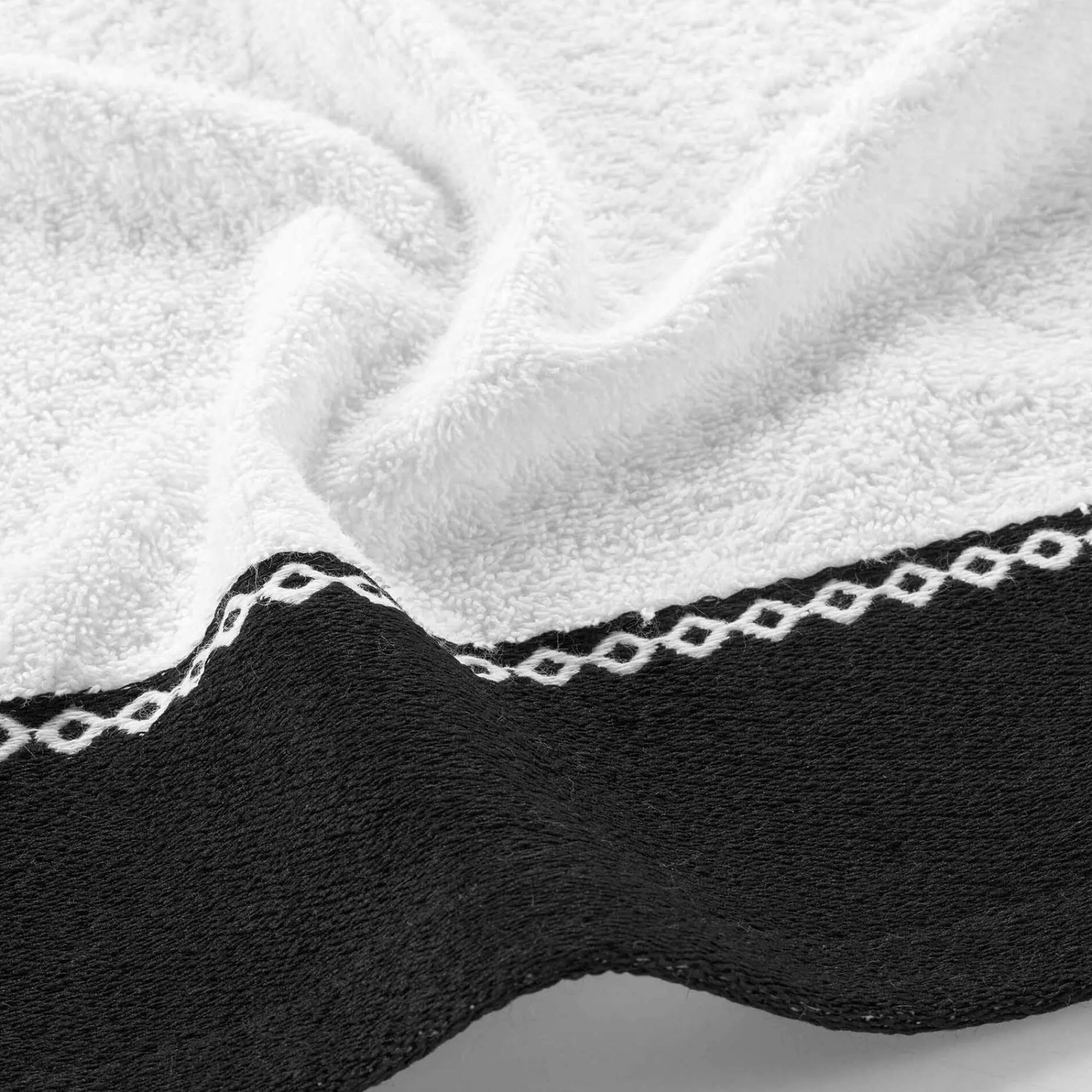 Badhanddoek<Blancheporte Effen badlinnen 450 g/m² met jacquard sierrand, zacht comfort wit